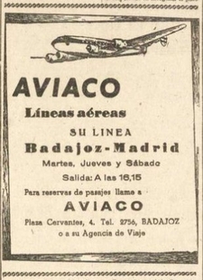 El Archivo Provincial de Badajoz elige como documento del mes el conveni con Aviaco para el transporte aéreo con Madrid